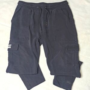 Alphalete Cargo Joggers Womens Black Large Super Soft‎ Outdoor Lounge Sweats